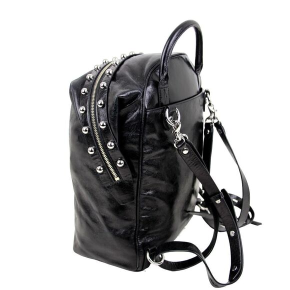 REBECCA MINKOFF BLACK GENUINE LEATHER BACKPACK CONVERTIBLE SHOULDER BAG PURSE main image 12